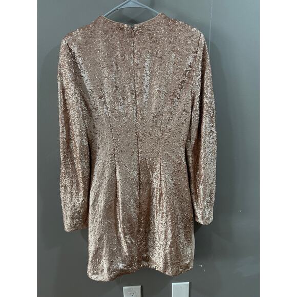 size 6 Keepsake rose gold sparkle sequence dress - Picture 4 of 8